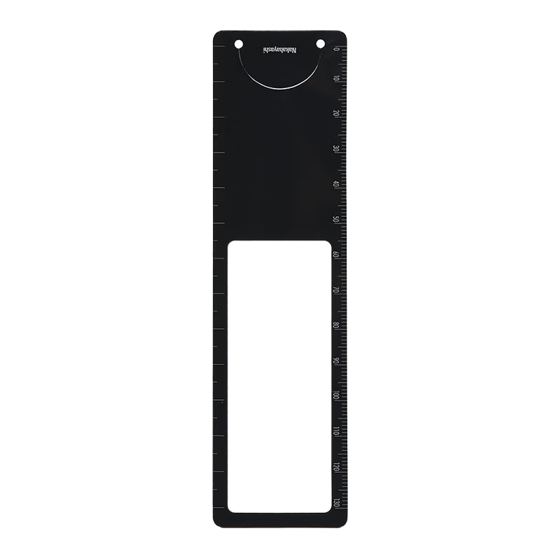 Nakabayashi Zhonglin 15cm Folding Scale Ruler, Magnetic Bookmark, Study And Office Universal Mini Ruler, Soft Ruler for Elementary Students, Black, 130mm