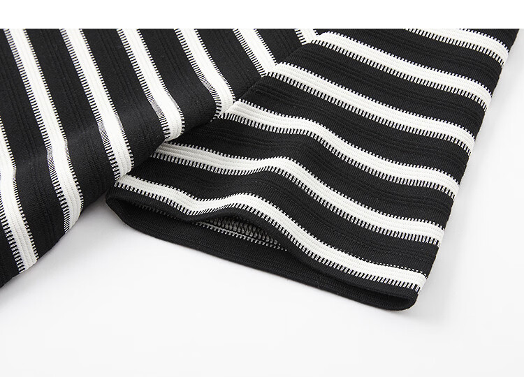 Demana Black and White World Summer Retro Striped Colorblock Slim Fit Crew Neck Short Sleeve T-Shirt for Petite Women Premium Quality 14