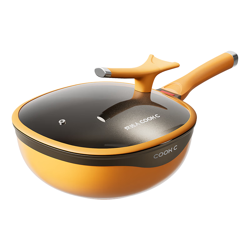 CHUI DA REN Titanium Extreme Rock Non-Stick Frying Pan Multi-Purpose Flat Bottom Stir-Fry Pan for Home Gas and Induction Cookers Durable
