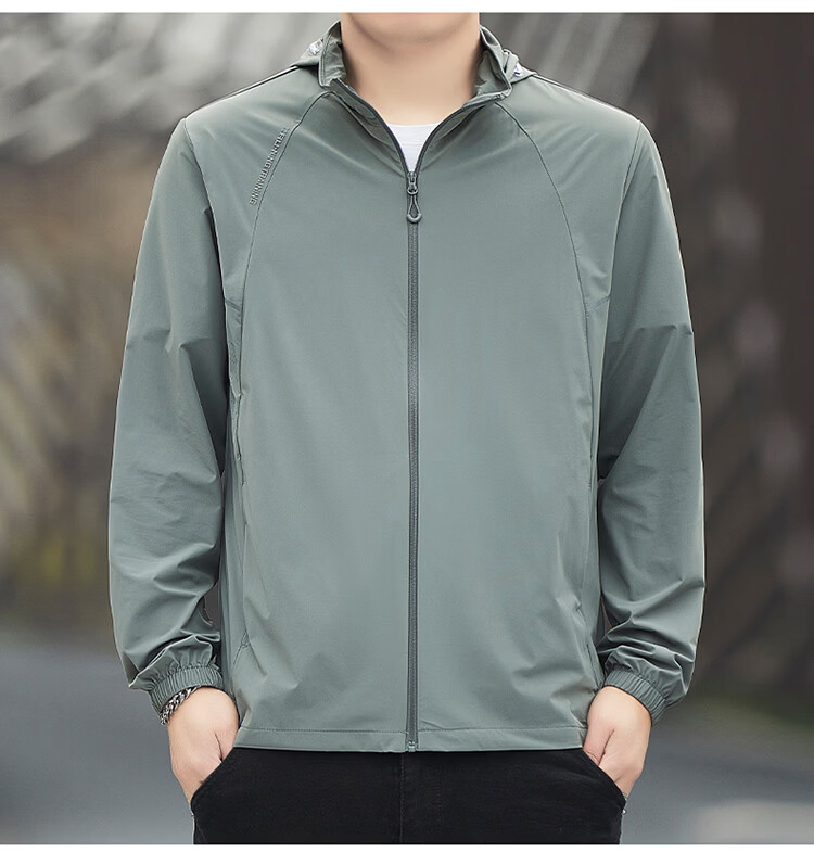 ROMON Men's Summer Thin Ice Silk Quick-Dry Breathable Outdoor Sun Protection Jacket 2601 Dark Blue 2X 14