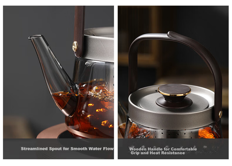 Yubai Electric Ceramic Stove Tea Maker Tea Cooker Tea Pot Health Preservation Stove Brewing Old White Tea Black Tea Flower Tea MFX-X5 (Sandalwood Color) 18