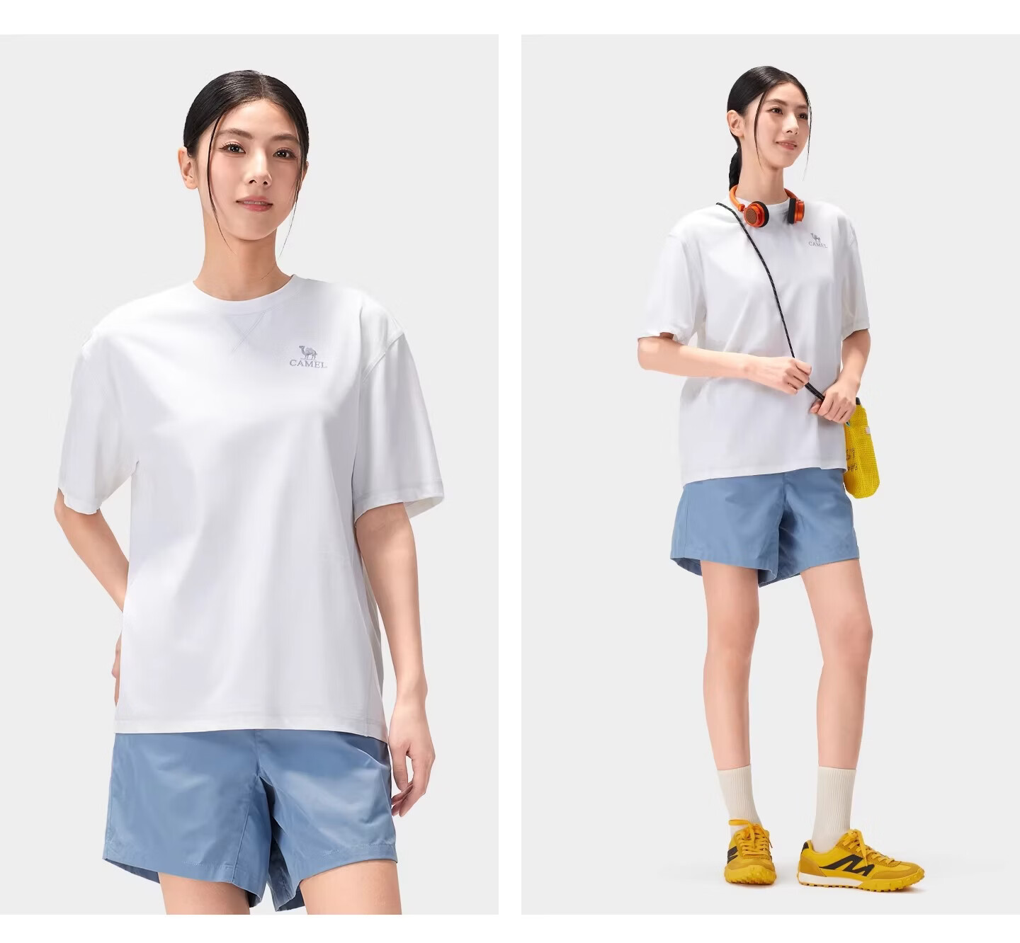 CAMEL Outdoor Quick-Dry T-Shirt Men Spring Summer 2026 Short Sleeve Breathable Cooling Stretch Hiking Top Women A36BK08037 24