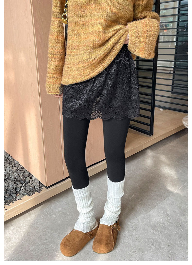 Langsha White Lace Hip Curtain Half Skirt Spring Autumn New Layered Versatile Slimming Butt Cover Short Base Skirt for Women 6