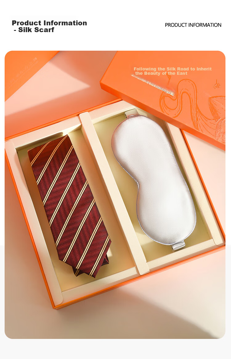 Hangsilk Silk Tie and Eye Mask Business Men's Set Gift Box for Dad and Husband Birthday Holiday Gift 4
