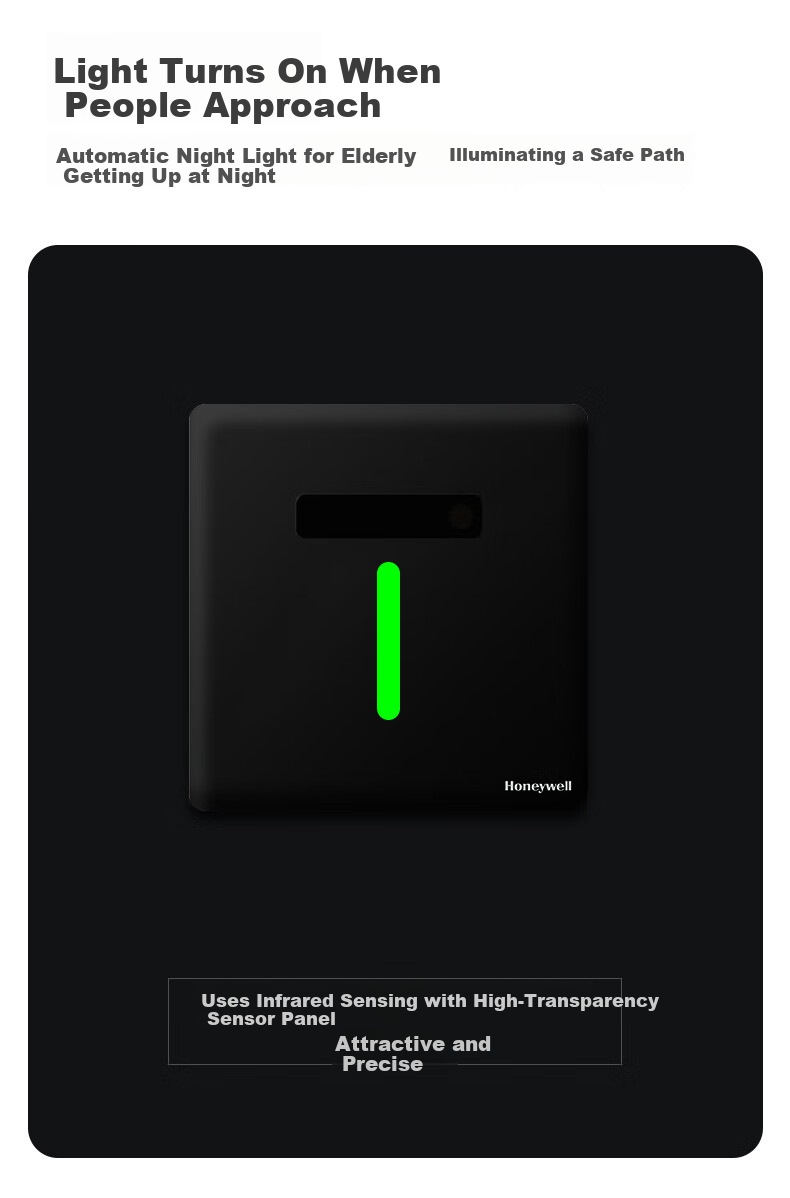 Honeywell Switch Socket Panel Four-Gang Single-Control 86-Type Ultra-Thin Frameless Skin-Friendly Wall Switch A8 Matte Black 15