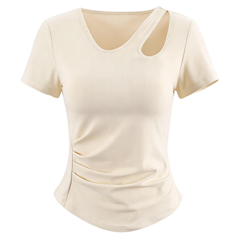 Borui Girl Plus Size Yoga Top Women's Slim Fit Sports Running Fitness Wear Summer