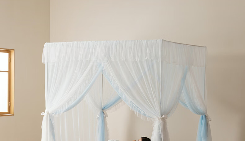 MEDOGA 2026 New A-Class Princess Style Floor-Length Premium Indoor Bed Canopy Mesh Mosquito and Dust Proof 1.8m Light Tea Color 5