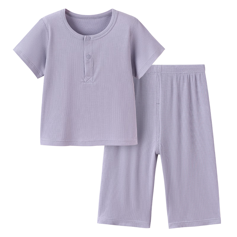 Babylove Baby Summer Cool Modal Short Sleeve T-Shirt and Pants Set Unisex Kids Air Conditioning Pajamas