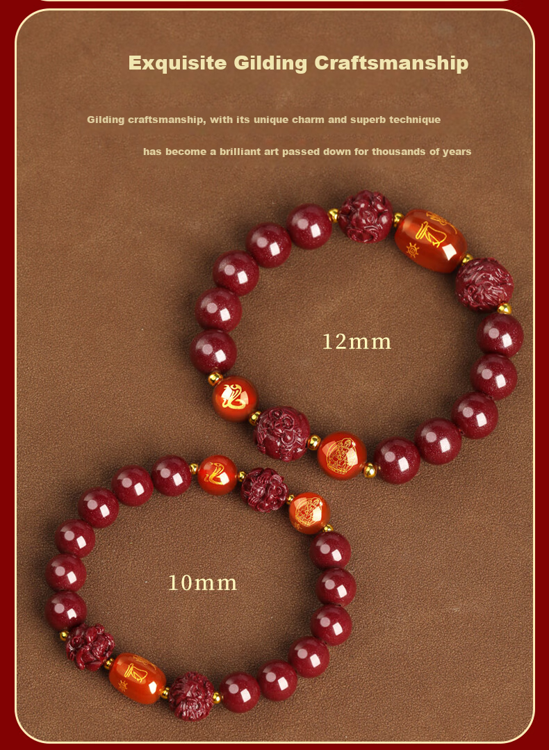 MANHE Cinnabar Bracelet for Men, Three-In And Six-In Authentic Amulet Jewelry Bracelet for Women, Fortune-Turning Beads, Girlfriend Birthday Gift 7
