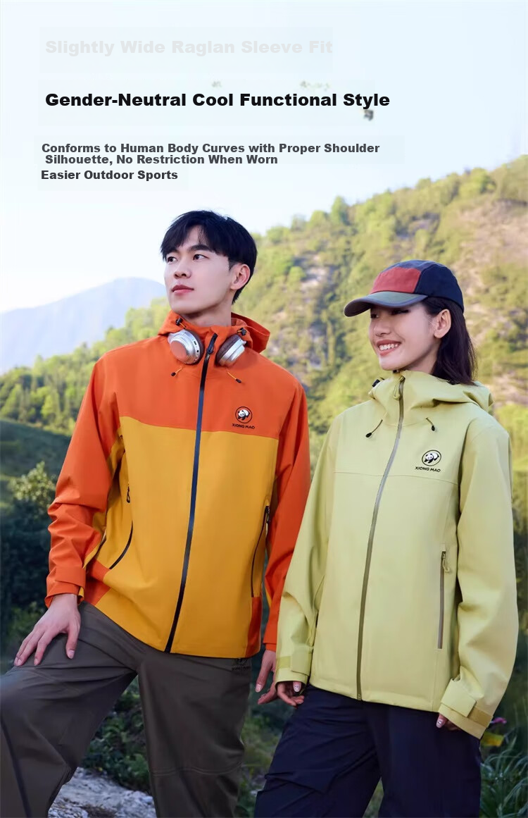 CAMEL Panda Single-Layer Outdoor Windproof Waterproof Mountaineering Cycling Jacket A35BA18158 Phantom Black XS 14