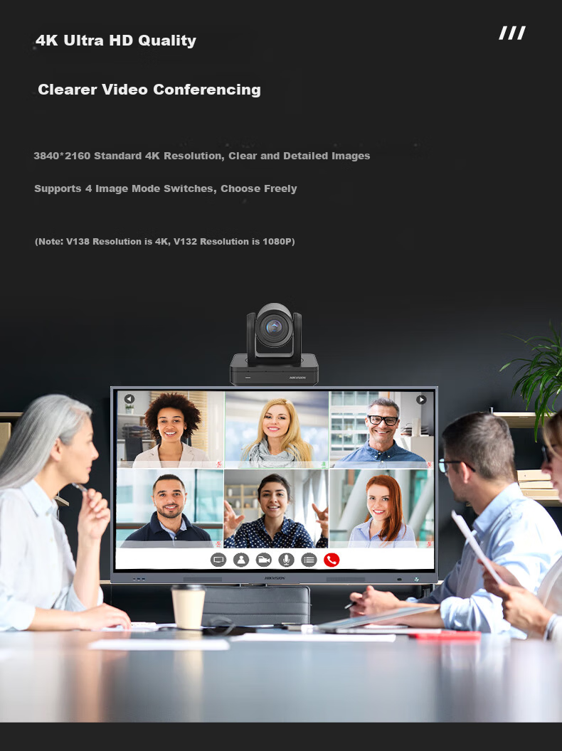 Hikvision Conference Kit Camera 4K HD PTZ 15x Zoom Office Meeting Solution DS-UVC-V132 2
