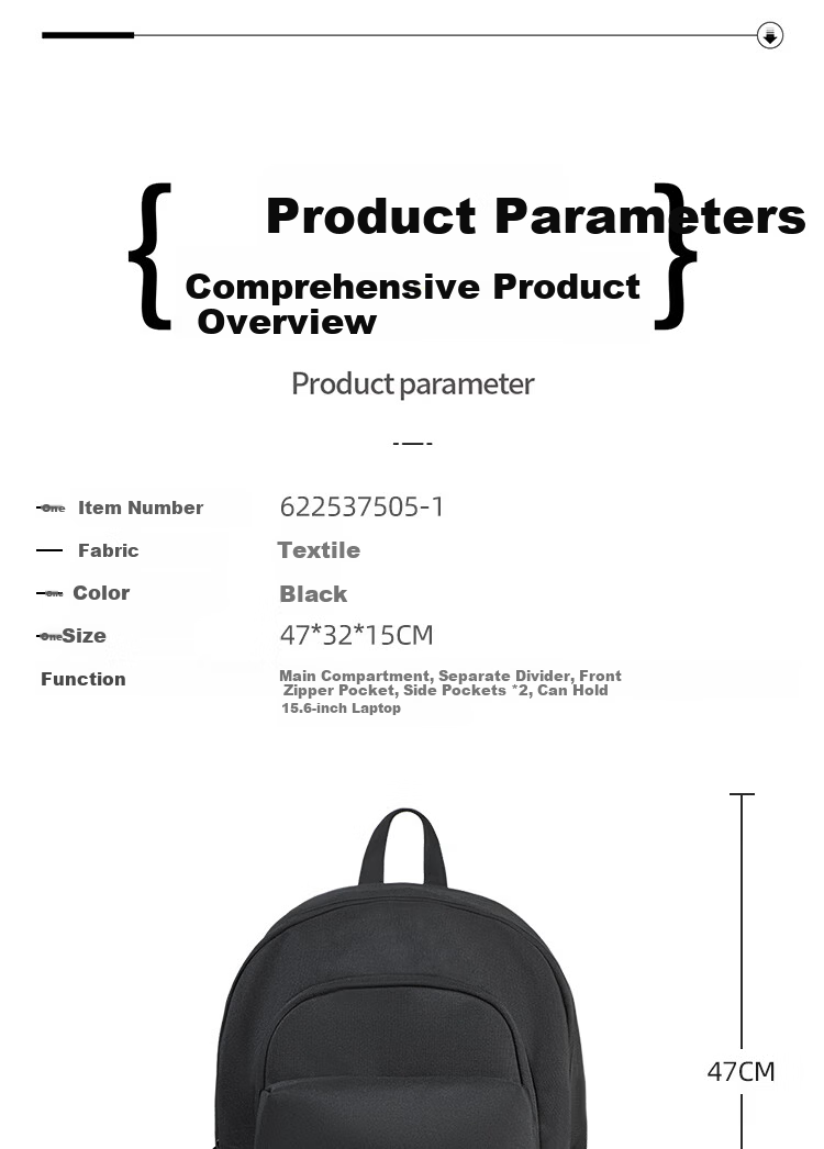 361° New Lightweight Large Capacity Multi-Layer Multi-Pocket Water-Resistant Casual Durable Backpack 16