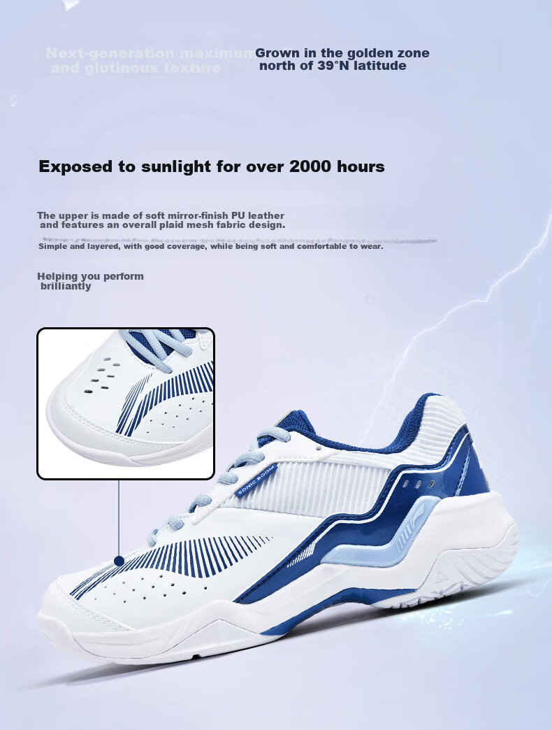 LI-NING Thunder Boom Series Badminton Shoes Unisex Competition Training Sports Shoes Non-Slip Wear-Resistant Shock Absorption 2