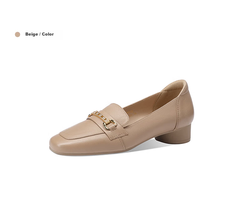 MULINSEN Women's Commuter Versatile Loafers Slip-On Mom Shoes Beige Size 40 30