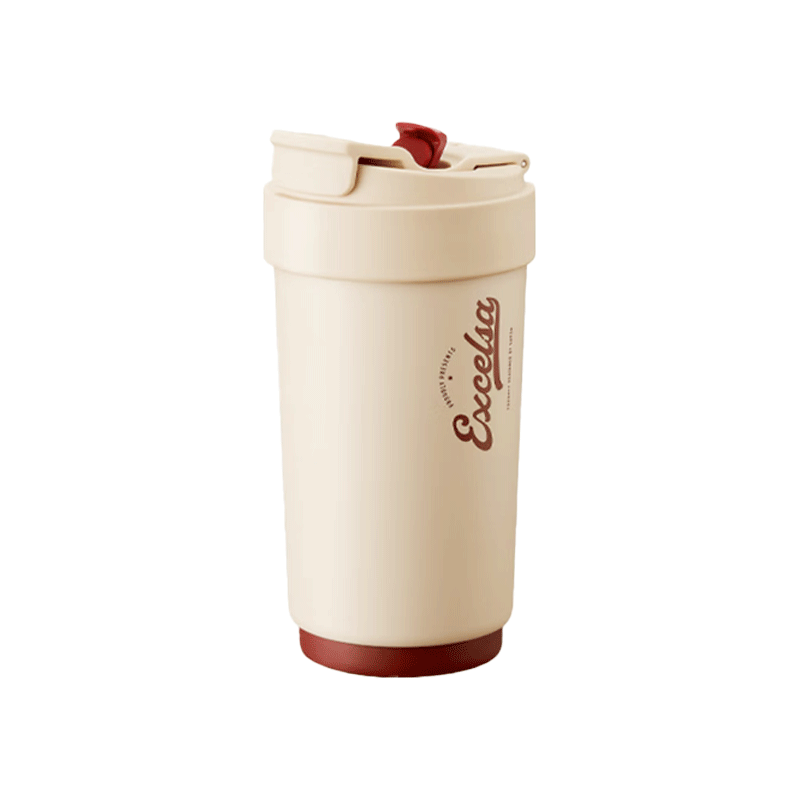SUPOR Double-Layer Ceramic Coated Inner Liner Straw Insulated Portable Water Coffee Cup 450mL Kraft Paper Color KC45KR10