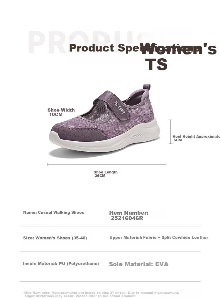 Zulijian Authentic Elderly Shoes Autumn New Breathable Lace Mom Shoes Non-slip Casual Slip-on Women's Shoes with Strap 7