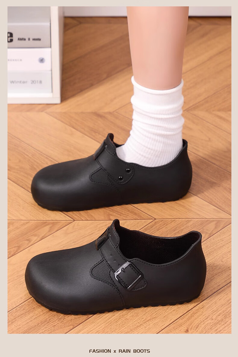 FOOTOPPO Women's Low-Cut Birkenstock Rain Shoes Non-Slip Fashionable Water Shoes Summer Short Waterproof Rubber Boots 9