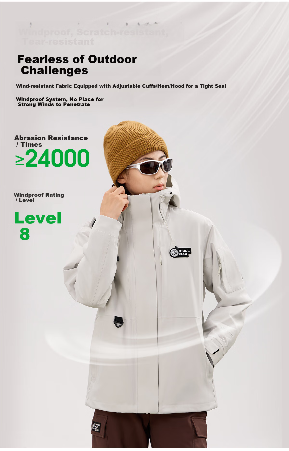 Panda Camel Series Outdoor Three-in-One Waterproof Windproof Thermal Mountaineering Jacket with Down Liner, Men's M 7