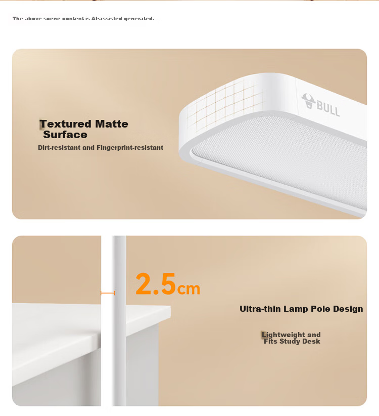 BULL Eye Protection Small Desk Lamp Full Spectrum Anti-Glare Rest Reminder Children's Study Table Clamp Pro Yang Mi Edition 20