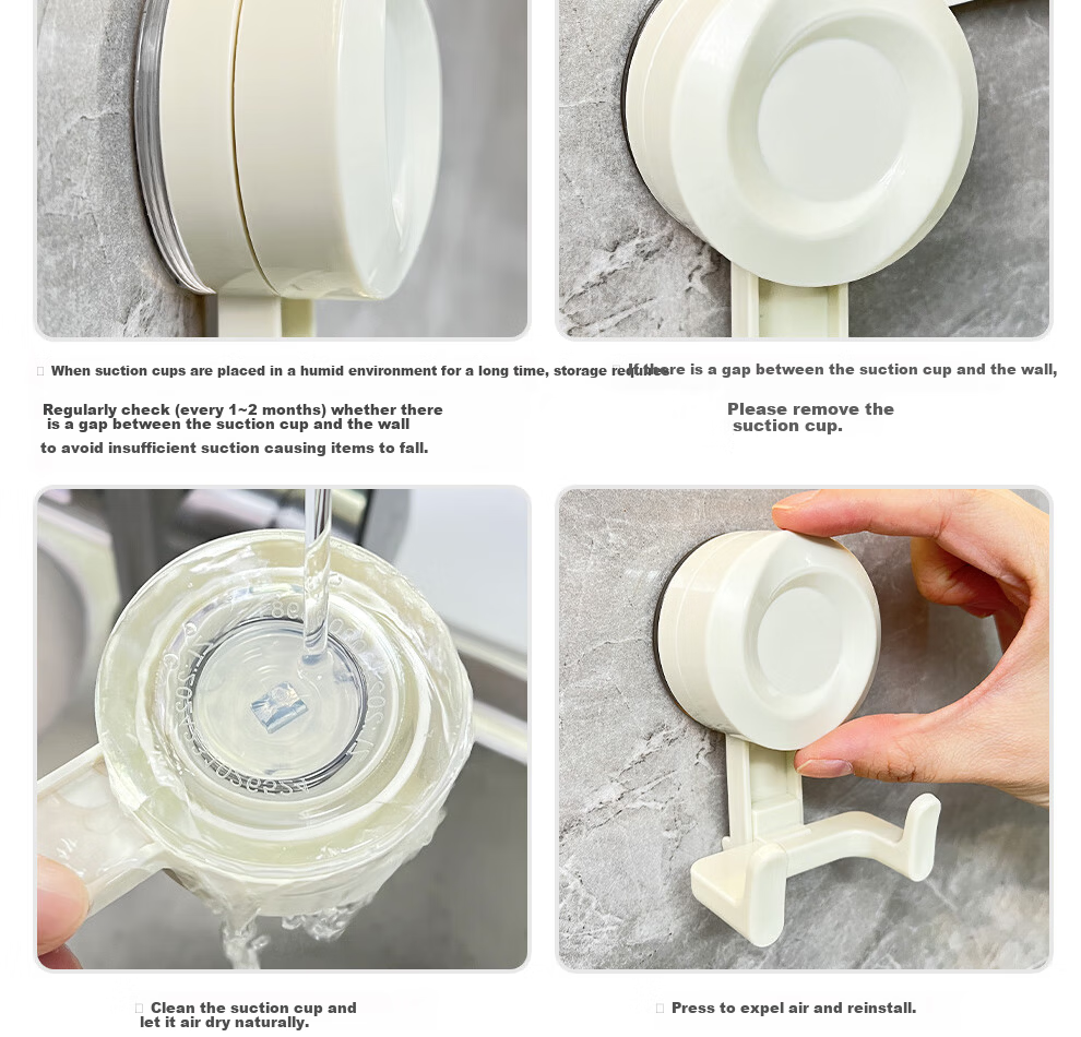 Jiabaili Suction Cup Kitchen Hook No Drilling Strong Load-Bearing Seamless Vacuum Double Hook for Door Bathroom Adhesive Hook Rack 24