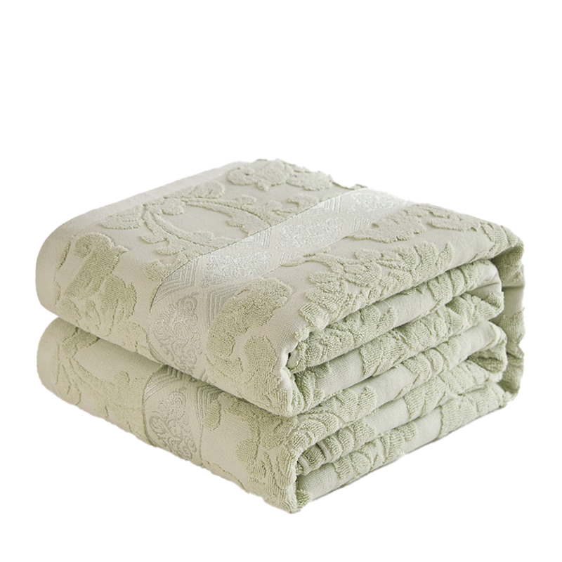 Wuyinliangpin Class A 100% Pure Cotton Towel Blanket, Summer Air Conditioning Blanket, Nap Throw, 180*220cm, Water Gree