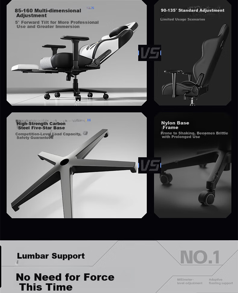 AndaseaT Anderset Gaming Chair Computer Chair Ergonomic Office Chair War God Pro Phantom Pink Footrest 6