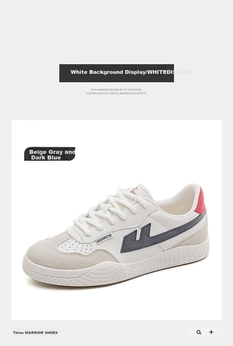 Warrior Official Women's Training Shoes 2026 New Versatile Simple Casual Sneakers Women Beige Gray Dark Blue Size 39 19