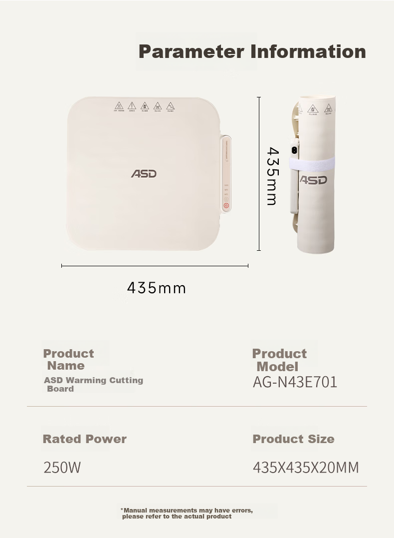 ASD Flexible Foldable Food Warming Board with Three-Stage Temperature Control, Smart Home Large Multi-Function Heating Mat for Keeping Food Warm, Milk, Tea, and Drying 5