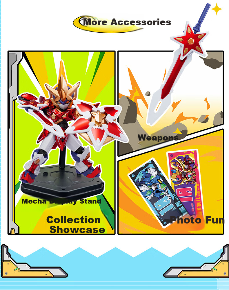 Modon Core Battle Assembly Blind Box Series 1 Q-Version Articulated Joint Building Block Mecha Toy Full Box Set 5