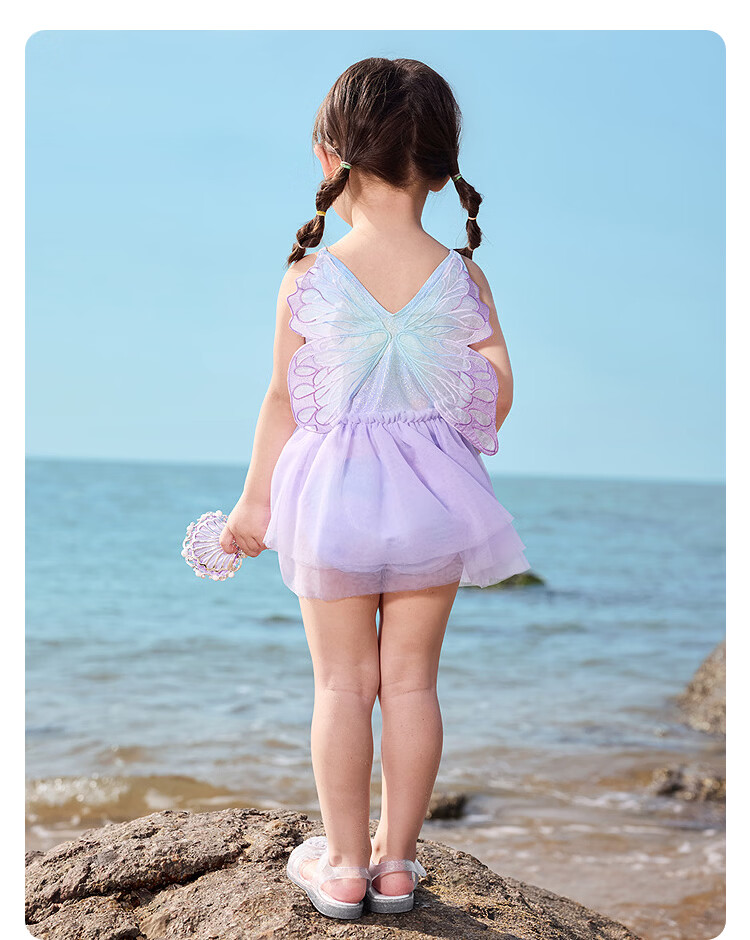Balabala Kids Girls Baby 2026 Mermaid One-Piece Swimsuit Sunscreen Chlorine-Resistant Skirted Swimwear 10