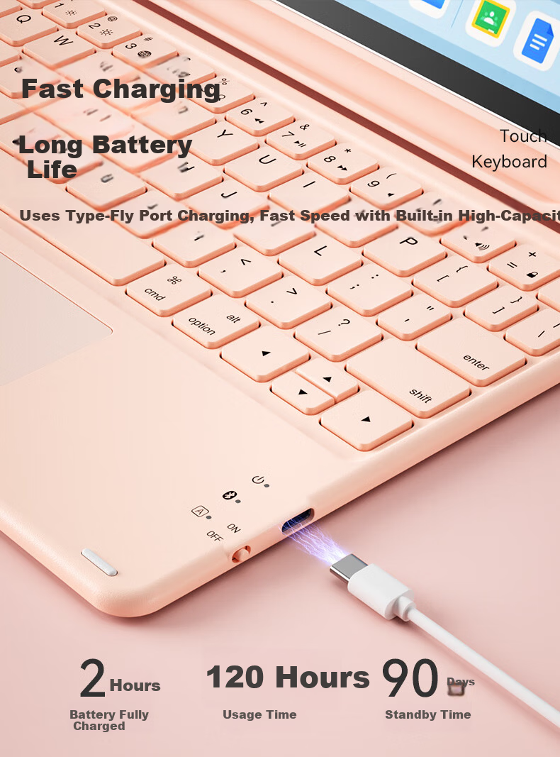 B.O.W Hangshi New iPad Keyboard Case Air4/Air5 Universal 10.9-inch Touch Compatible Apple with Pen Slot Tablet Cover Integrated Wireless Keyboard 10.9-inch Dark Night Green 2
