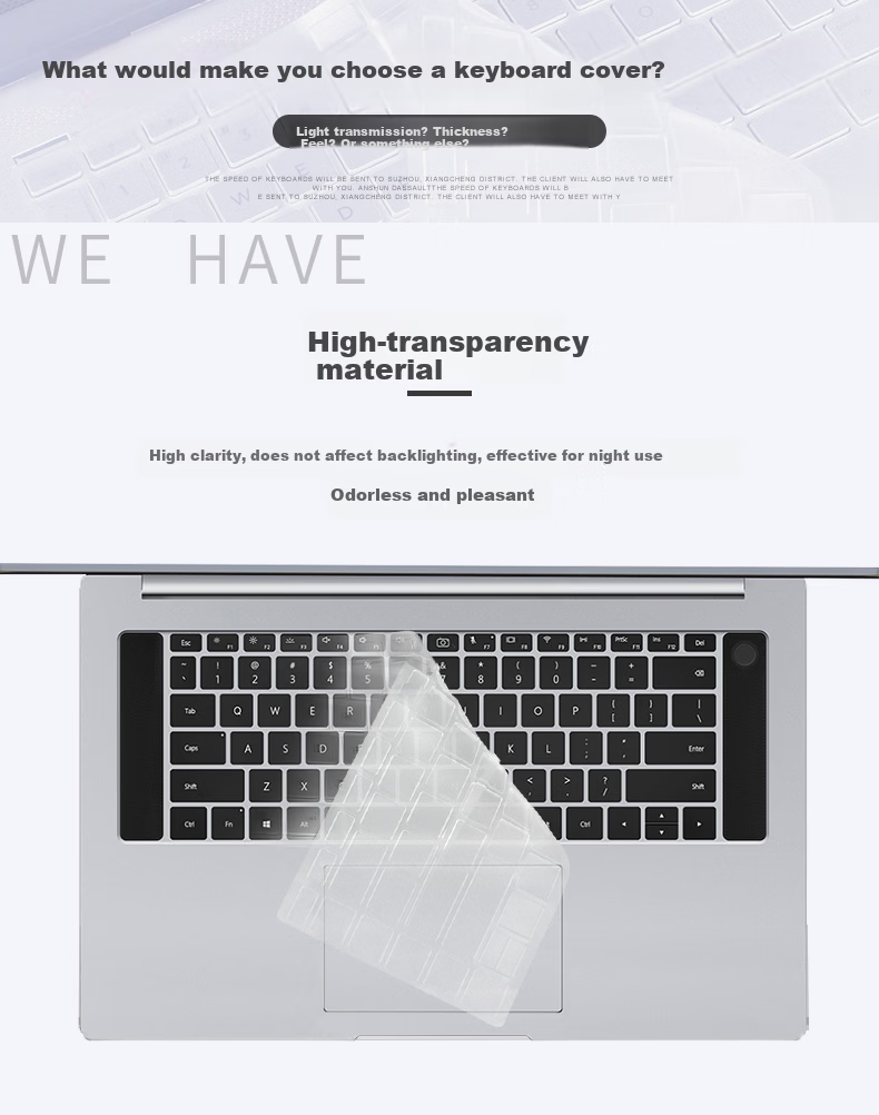 Aigo Keyboard Film for ASUS Adolbook 14EQ/14s 20/21 Model Ultra-Thin High Transparency TPU Invisible Keyboard Protector Dustproof Waterproof 1