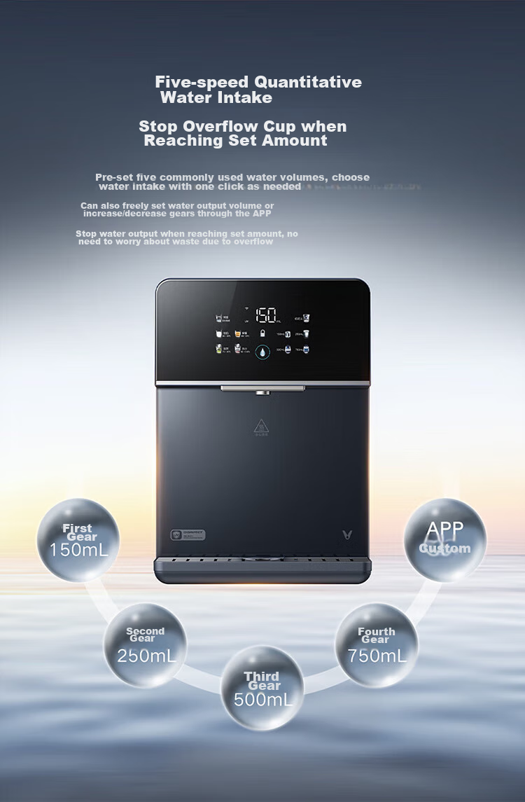 VIOMI Wall-Mounted Water Dispenser for Home Use with Full Flow Rate, Adjustable Temperature, Instant Hot Water, Connected Drinking Water Machine, Safe Child Lock Protection, UV Sterilization Master 2S 10