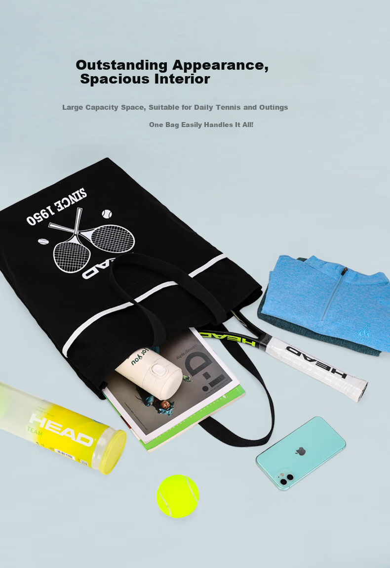 HEAD Tennis Bag Badminton Racket Bag Canvas Fashion Shoulder Bag with Built-in Racket Compartment Unisex 12