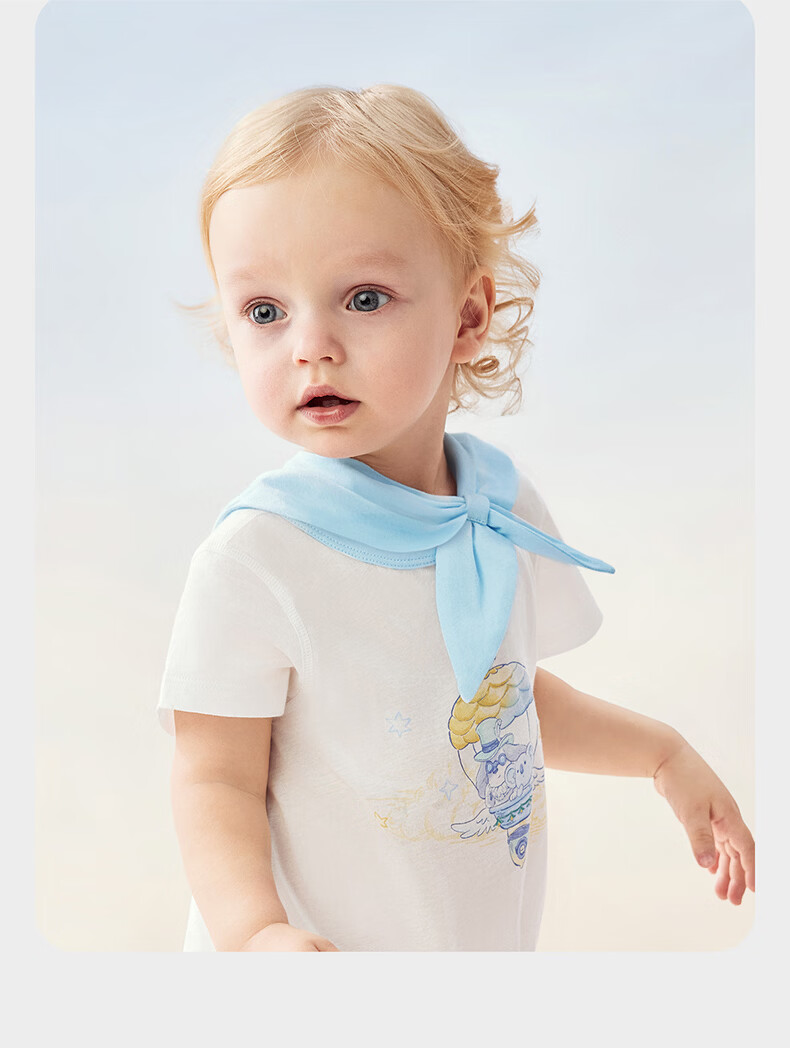 Babycare Pure Cotton Short Sleeve Pullover Triangle Romper Baby Jumpsuit Boys Girls Clothing Doka Manor 73cm 17
