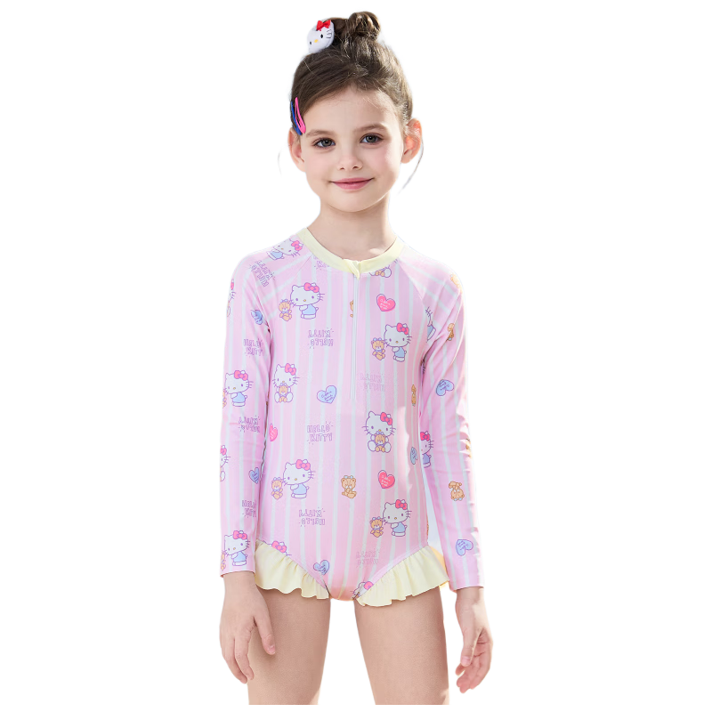 F.DYRAA & Hellokitty Kids Girls Sun Protection Swimwear Set A Class Three-Piece KC522C0012E Pink Size 100