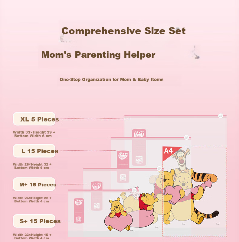 Eyoujia Maternity Storage Bag Antibacterial Baby Clothes Sealed Bag Kids School Clothing Organizer Disney Collaboration 11