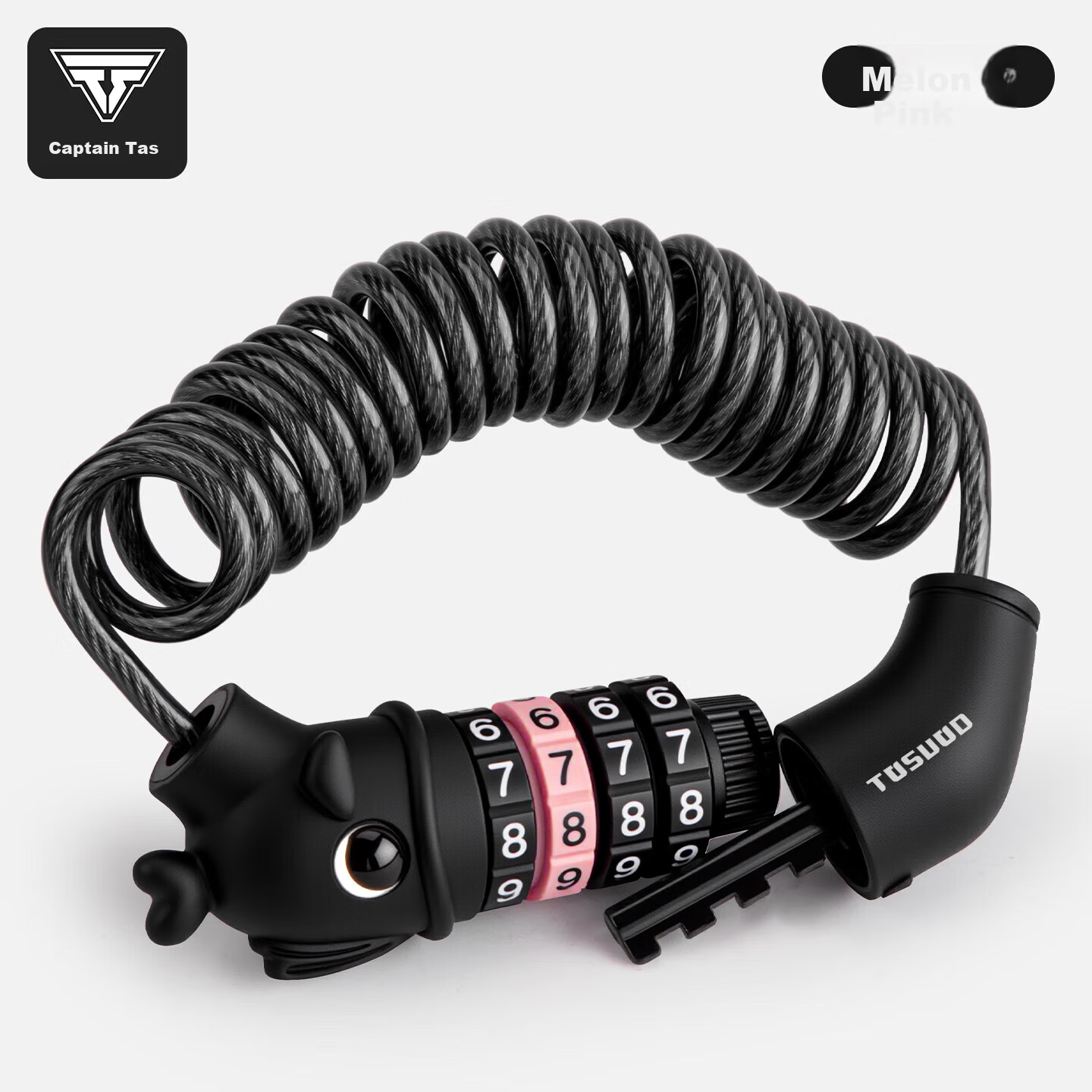 Captain Tas Helmet Lock Bicycle Lock Road Bike Luggage Dedicated Portable Universal Helmet Lock Pink