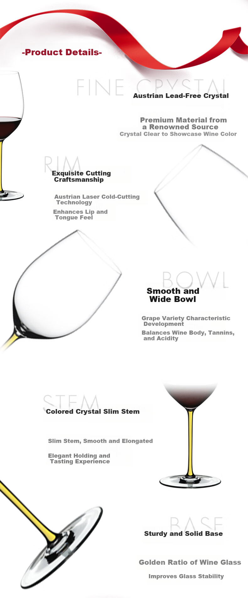RIEDEL Brilliant Series Cabernet/Merlot Wine Glass with Mint Green Stem Handmade 625ml Single Piece 4