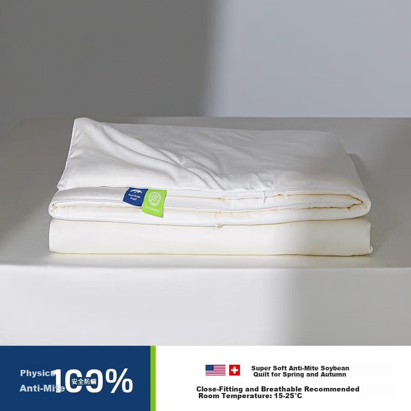 Anmino Anti-Mite Summer Quilt Pure Cotton Air Conditioning Quilt Single Summer Quilt Core Soy Fiber Quilt Summer Cooling Quilt Machine Washable
