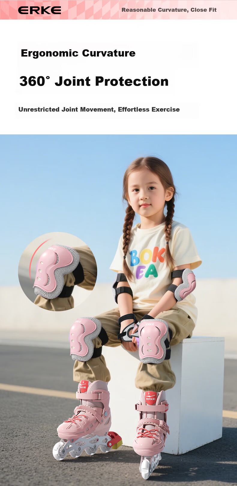 Hongxing Erke Kids Roller Skating Protective Gear Helmet Bicycle Riding Anti-Fall Full Set Balance Bike Ice Skating Skateboard Protective Equipment 11