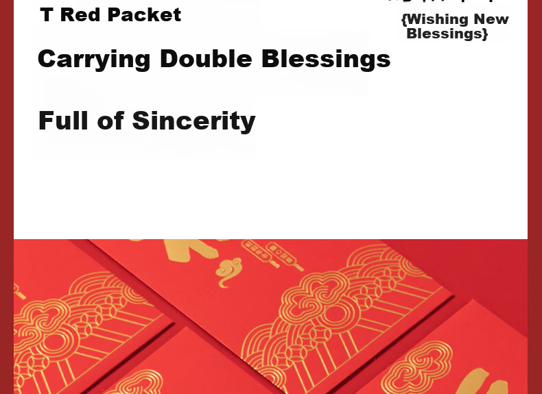 Deli Chinese New Year Red Envelopes, Thick Paper, Large Capacity, 10pcs Lucky Money Packets BF107 2