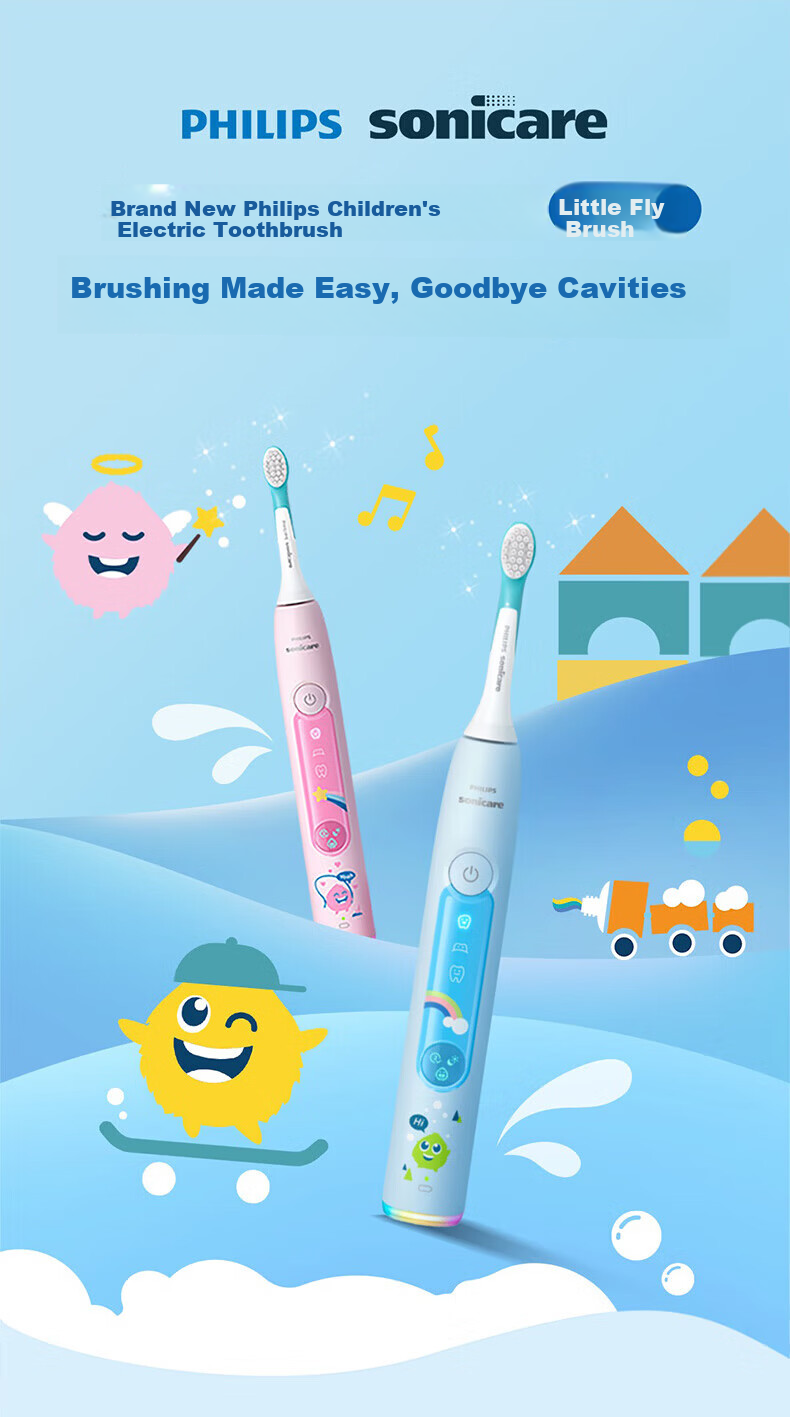 PHILIPS Kids Electric Toothbrush HX5232/01 Starlight Blue for Boys and Girls, Suitable for Ages 3-15, Children's Student Birthday and New Year Gift 1