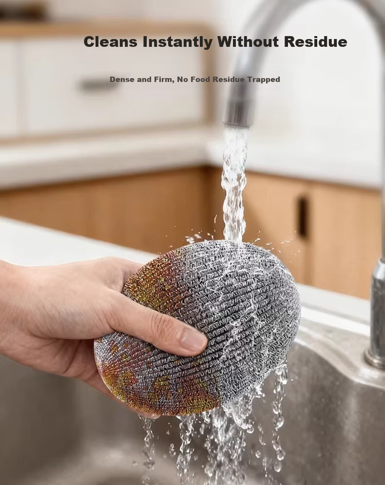 Guangduola Large Steel Wire Scrubber Balls 40g 3-Pack Stainless Steel Kitchen Scrubbers for Pots and Dishes, Rust-Resistant Cleaning Balls 6
