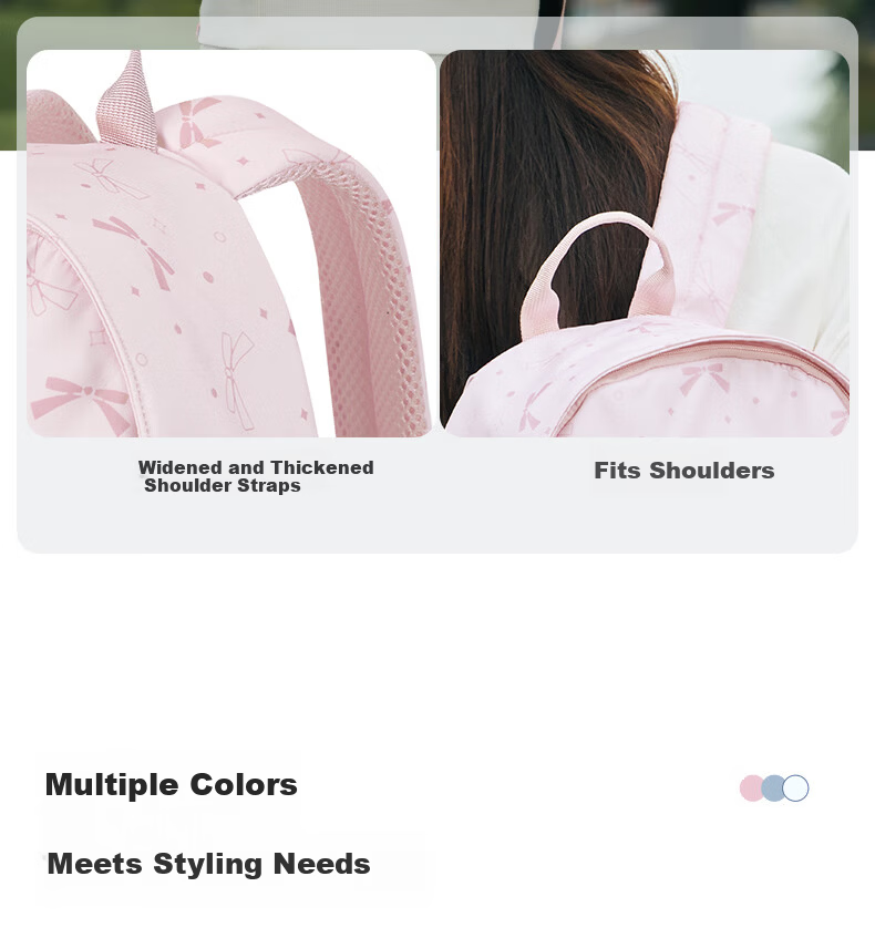 Dickies Women's Backpack Mini School Bag Pink Bowknot for High School and College Students Commuting and Classes 9