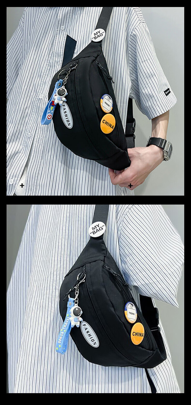 LOHAS Travel Crossbody Bag Men's Shoulder Bag Single Shoulder Chest Bag Backpack Small Bag Casual Sports Portable Shoulder Bag for Men 6