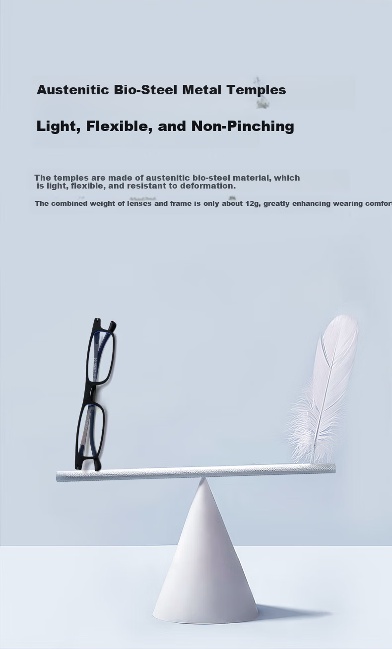 WESEE Men's Reading Glasses German Imported Portable High-End Brand Genuine Foldable Blue Light Blocking +100 Diopters 3