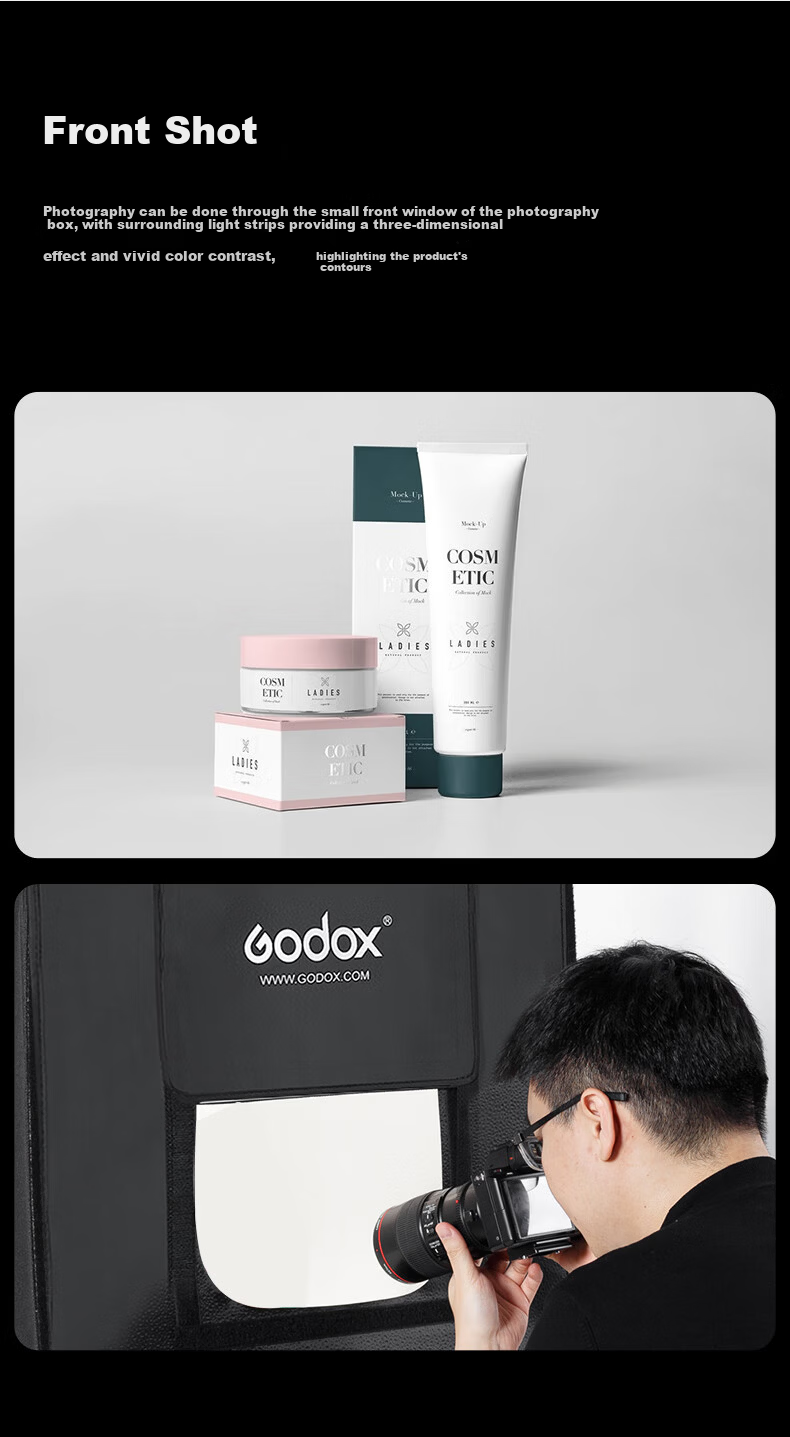 Godox 40cm Dual-Light Photography Lightbox Studio LED Fill Light for Product, Jewelry, and Still Life Photography 9