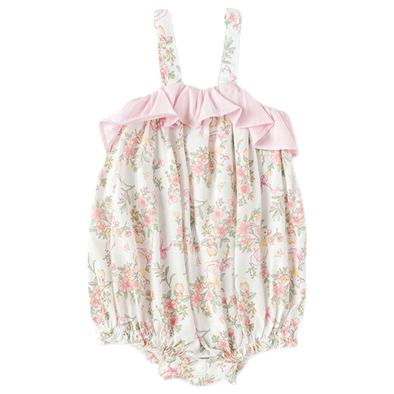 Balabala [balaOne] Baby Romper Infant Toddler Girls Triangle Bodysuit 2026 Summer Sweet Cute