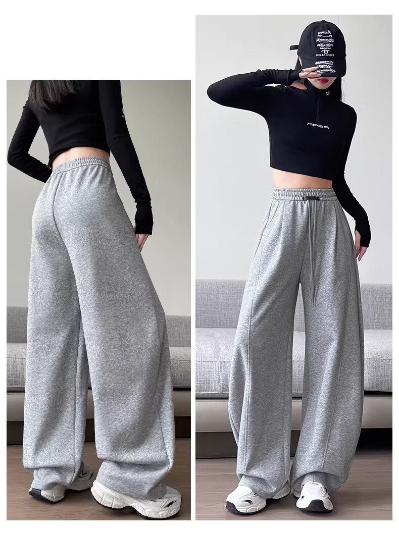 Xiangyi Lover 26th Anniversary New Curved Blade Wide-Leg Pants Slim Fit High-Waist Casual Spring Women's Sweatpants for Petite 11